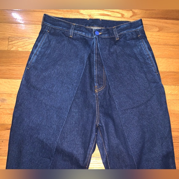 Marcelo Burlon Stone 5 Denim Pleated Jeans Pants Dark Blue Indigo 32 $800 - Picture 3 of 8